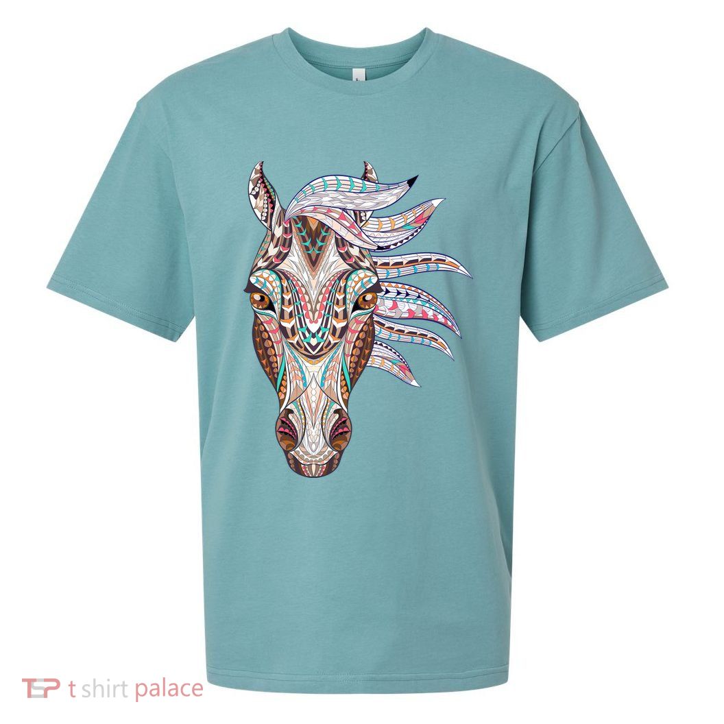 Native American Geometric Horse Sueded Cloud Jersey T-Shirt