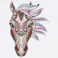 Native American Geometric Horse Cooling Performance Crew T-Shirt