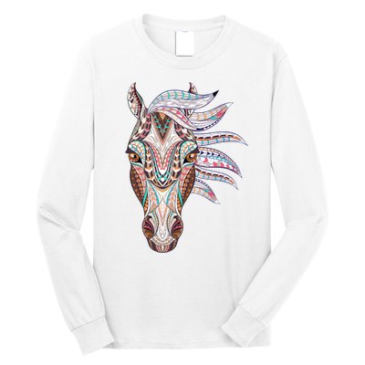 Native American Geometric Horse Long Sleeve Shirt