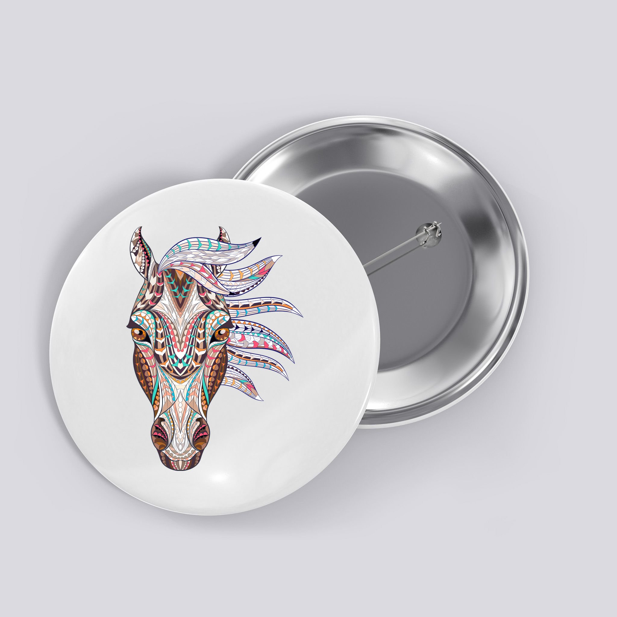 Native American Geometric Horse Button