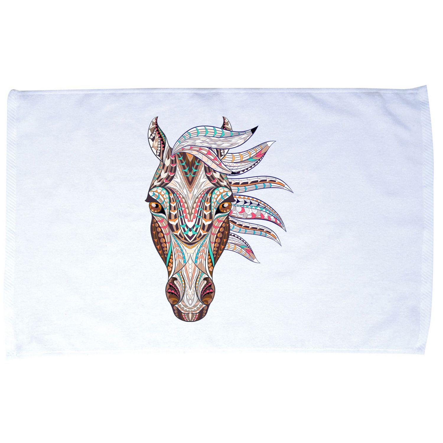 Native American Geometric Horse Microfiber Hand Towel