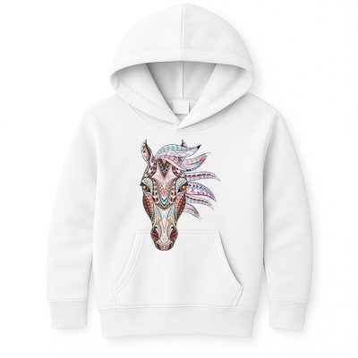 Native American Geometric Horse Kids Hoodie