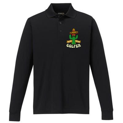 Nacho Average Golfer Golfing Lover Golf Tournament Hobby Performance Long Sleeve Polo