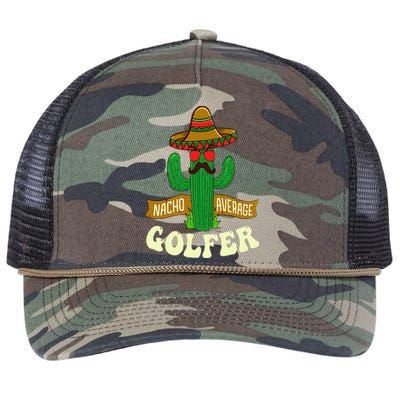 Nacho Average Golfer Golfing Lover Golf Tournament Hobby Retro Rope Trucker Hat Cap