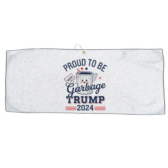 Not A Garbage Proud To Be Garbage Vote Trump Supporters Large Microfiber Waffle Golf Towel