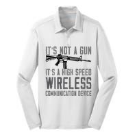 Not A Gun ItS A High Speed Wireless Communication Device Silk Touch Performance Long Sleeve Polo