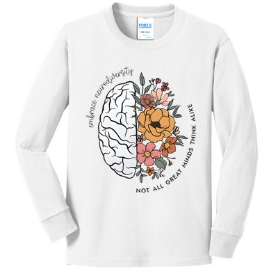 Not All Great Minds Think Alike Tumbler Autism Awareness Kids Long Sleeve Shirt