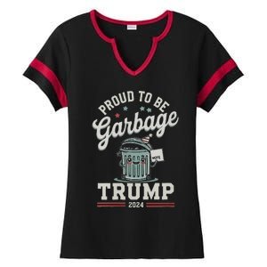 Not A Garbage Proud To Be Garbage Vote Trump Supporters Ladies Halftime Notch Neck Tee