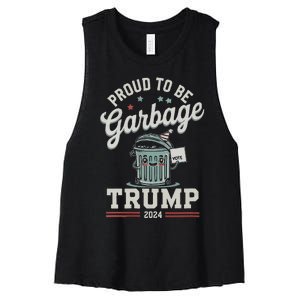 Not A Garbage Proud To Be Garbage Vote Trump Supporters Women's Racerback Cropped Tank