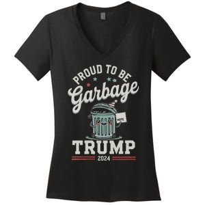 Not A Garbage Proud To Be Garbage Vote Trump Supporters Women's V-Neck T-Shirt