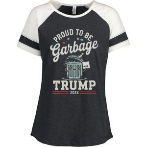 Not A Garbage Proud To Be Garbage Vote Trump Supporters Enza Ladies Jersey Colorblock Tee