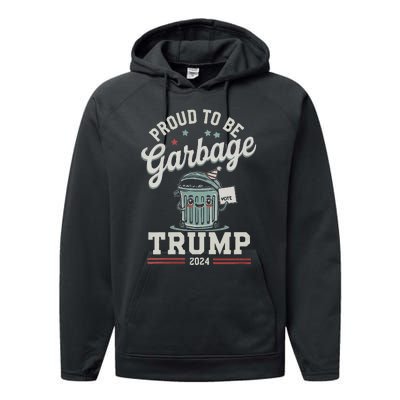 Not A Garbage Proud To Be Garbage Vote Trump Supporters Vneck Performance Fleece Hoodie