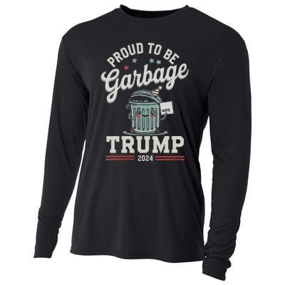 Not A Garbage Proud To Be Garbage Vote Trump Supporters Vneck Cooling Performance Long Sleeve Crew