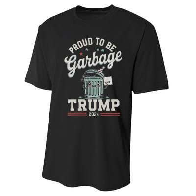 Not A Garbage Proud To Be Garbage Vote Trump Supporters Vneck Performance Sprint T-Shirt