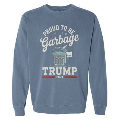 Not A Garbage Proud To Be Garbage Vote Trump Supporters Vneck Garment-Dyed Sweatshirt