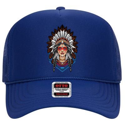 Native American Great Gift High Crown Mesh Back Trucker Hat