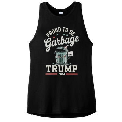 Not A Garbage Proud To Be Garbage Vote Trump Supporters Ladies PosiCharge Tri-Blend Wicking Tank