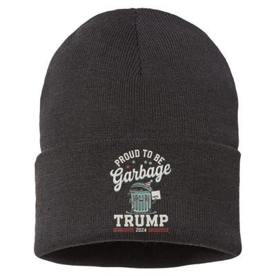 Not A Garbage Proud To Be Garbage Vote Trump Supporters Sustainable Knit Beanie