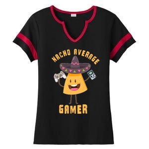 NACHO AVERAGE GAMER FUNNY GAMING MEME Ladies Halftime Notch Neck Tee