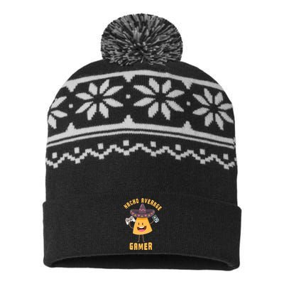 NACHO AVERAGE GAMER FUNNY GAMING MEME USA-Made Snowflake Beanie