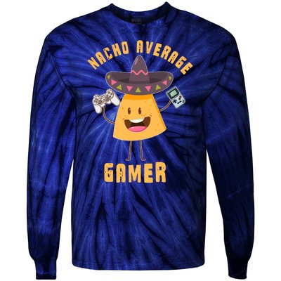 NACHO AVERAGE GAMER FUNNY GAMING MEME Tie-Dye Long Sleeve Shirt