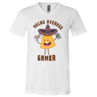 NACHO AVERAGE GAMER FUNNY GAMING MEME V-Neck T-Shirt