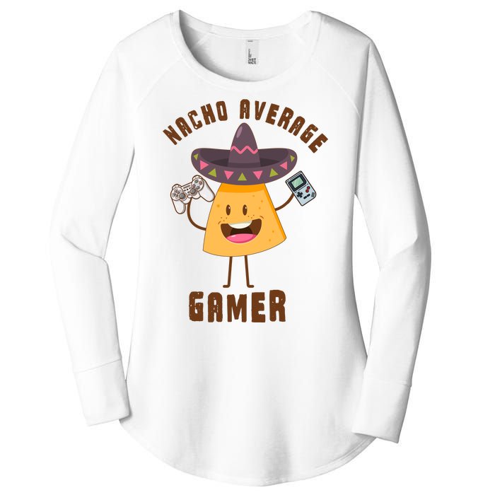 NACHO AVERAGE GAMER FUNNY GAMING MEME Women's Perfect Tri Tunic Long Sleeve Shirt