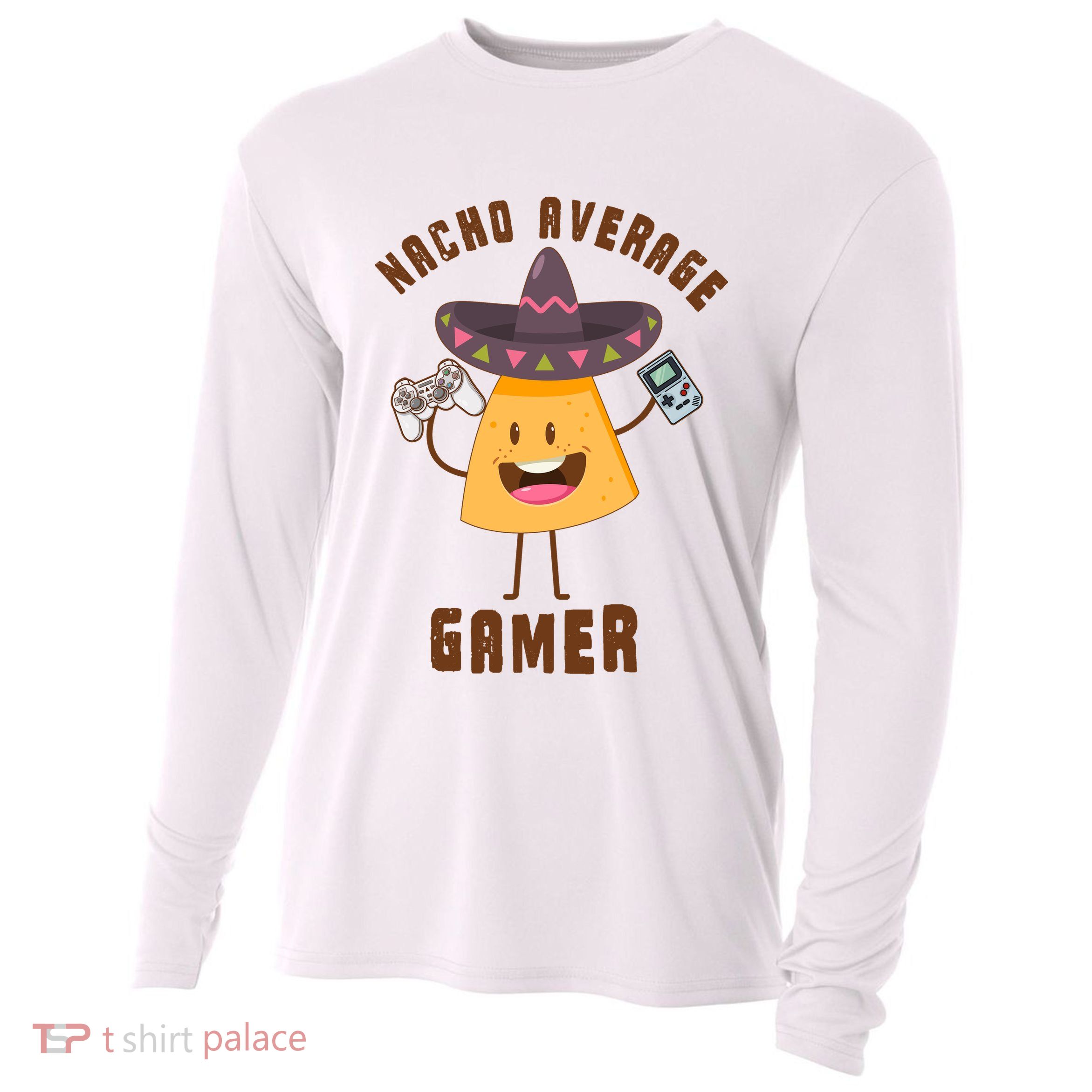 NACHO AVERAGE GAMER FUNNY GAMING MEME Cooling Performance Long Sleeve Crew