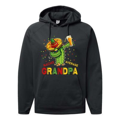 Nacho Average Grandpa Fiesta Cinco De Mayo Cactus Mariachi Performance Fleece Hoodie