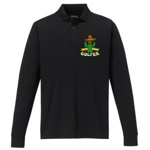 Nacho Average Golfer Golfing Lover Golf Tournament Hobby Performance Long Sleeve Polo