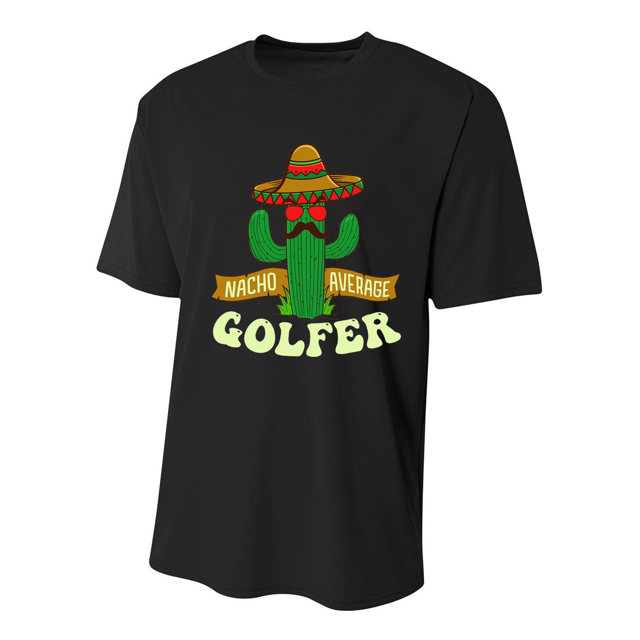 Nacho Average Golfer Golfing Lover Golf Tournament Hobby Youth Performance Sprint T-Shirt
