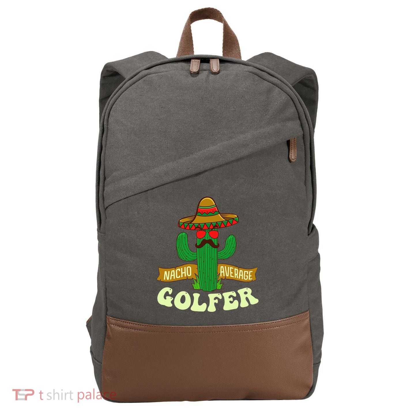 Nacho Average Golfer Golfing Lover Golf Tournament Hobby Cotton Canvas Backpack