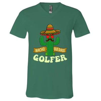 Nacho Average Golfer Golfing Lover Golf Tournament Hobby V-Neck T-Shirt