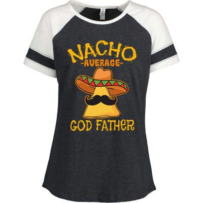 Nacho Average God Father Godparent Cinco De Mayo Fiesta Enza Ladies Jersey Colorblock Tee