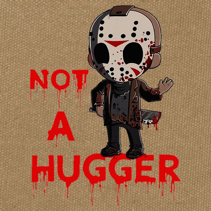 Not A Hugger Funny Jason Friday The 13th Funny Hugger Cotton Canvas Backpack