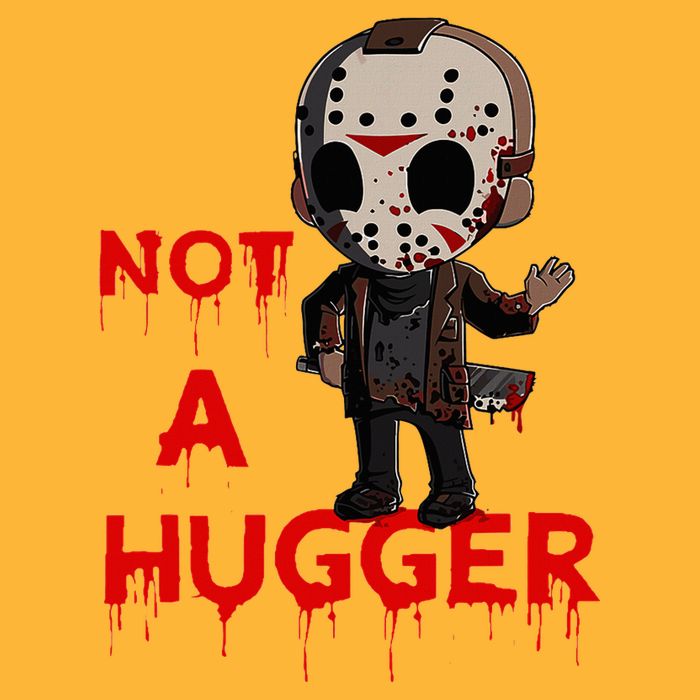 Not A Hugger Funny Jason Friday The 13th Funny Hugger Pom Pom 12in Knit Beanie