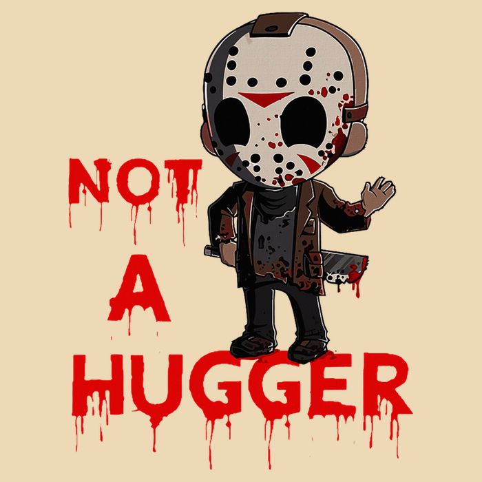 Not A Hugger Funny Jason Friday The 13th Funny Hugger Drawstring Bag