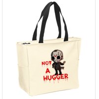 Not A Hugger Funny Jason Friday The 13th Funny Hugger Zip Tote Bag
