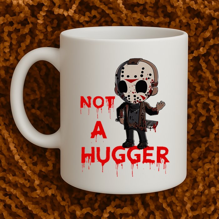 Not A Hugger Funny Jason Friday The 13th Funny Hugger Mug