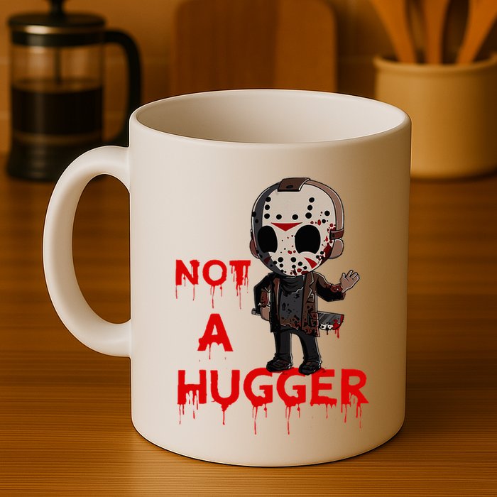 Not A Hugger Funny Jason Friday The 13th Funny Hugger Mug