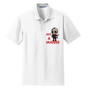 Not A Hugger Funny Jason Friday The 13th Funny Hugger Dry Zone Grid Polo