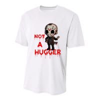 Not A Hugger Funny Jason Friday The 13th Funny Hugger Youth Performance Sprint T-Shirt