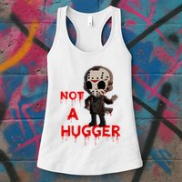 Not A Hugger Funny Jason Friday The 13th Funny Hugger Womens Tank Top