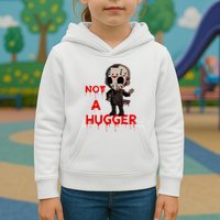 Not A Hugger Funny Jason Friday The 13th Funny Hugger Kids Hoodie