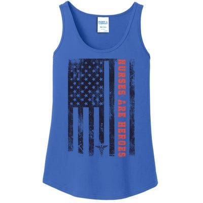 Nurses Are Heroes Americana Cute Gift Ladies Essential Tank