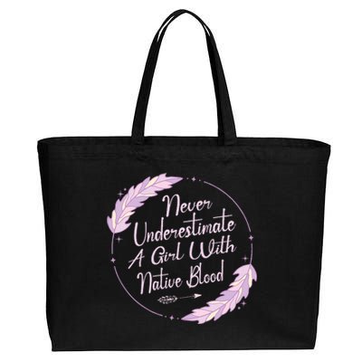 Native American Heritage Indigenous Girl With Native Blood Cotton Canvas Jumbo Tote