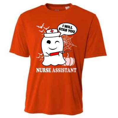 Nurse Assistant Halloween I Will Stab You Funny Ghost Great Gift Cooling Performance Crew T-Shirt