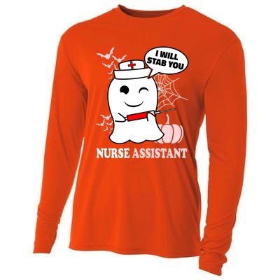 Nurse Assistant Halloween I Will Stab You Funny Ghost Great Gift Cooling Performance Long Sleeve Crew