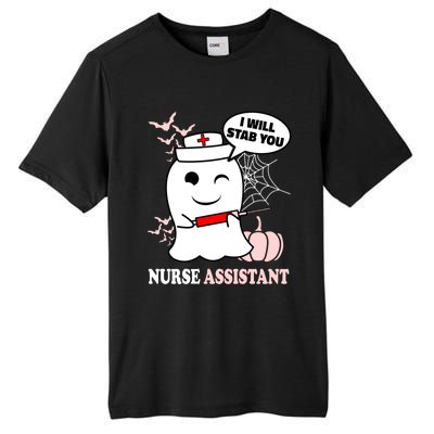 Nurse Assistant Halloween I Will Stab You Funny Ghost Great Gift Tall Fusion ChromaSoft Performance T-Shirt