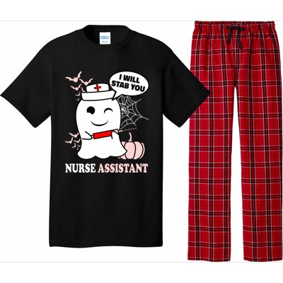 Nurse Assistant Halloween I Will Stab You Funny Ghost Great Gift Pajama Set